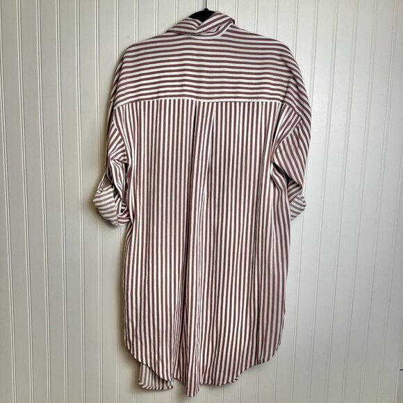 Torrid mauve stripe open front shirt kimono 3/4 sleeve size medium/large A34 - Picture 4 of 4